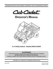 Cub Cadet M465 Operator's Manual