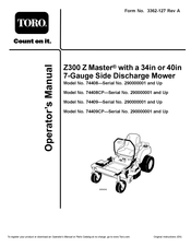 Toro Z300 Z Master Operator's Manual