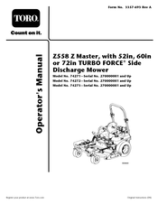 Toro Z558 Z Master Operator's Manual