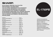 Sharp EL1750PIII - Printing Calculator, Twelve-Digit Operation Manual