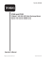Toro Z150 Z Master Operator's Manual