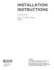 GE Cafe Advantium CSB912 Series Installation Instructions Manual