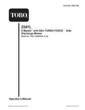 Toro Z587L Z Master Operator's Manual
