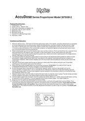 Hydro AccuDose 3876GB-2 Quick User Manual