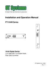 OT Systems FT110AB Series Installation And Operation Manual