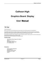 Data Display Calhoon High User Manual