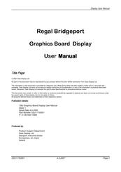 Data Display Regal Bridgeport User Manual