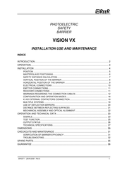 Reer VISION VX 1502 Installation, Use And Maintenance Manual