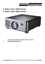 Digital Projection E-Vision Laser 8500 Series Important Information Manual