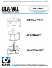 CLA-VAL 694-01 Installation Operation & Maintenance