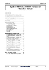 Snell & Wilcox SHDFTRX6WQC Operation Manual