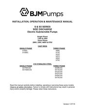 BJM Pumps SX08CSS Installation, Operation & Maintenance Manual