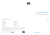 Elo Touchsystems IDS 3 Series Quick Installation Manual