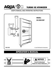 Aquafog XE-2000-EXP User's Manual And Operating Instructions