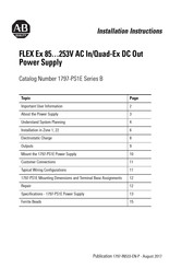 Allen-Bradley FLEX Ex 1797-PS1E Installation Instructions Manual
