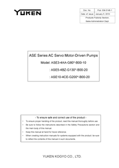 YUKEN KOGYO ASE5-4BZ-G130*-B00-20 Series Manual