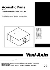 Vent-Axia QPTW Series Installation And Wiring Instructions