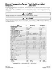 Maytag AER5815RCW Technical Information