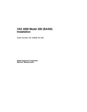 Digital Equipment VAX 4000 Model 200 Installation Manual