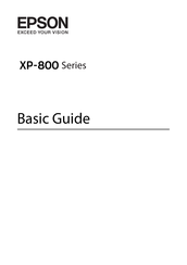 Epson XP-800 SERIES Basic Manual
