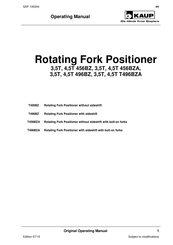 KAUP 3,5T 496BZ Operating Manual