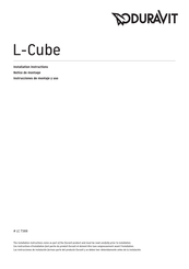 DURAVIT L-Cube LC 7388 Installation Instructions Manual