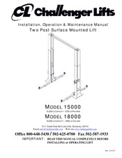 Challenger Lifts 15002 Installation, Operation & Maintenance Manual