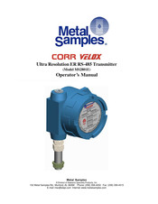 Metal Samples CORR VELOX MS2801E Operator's Manual