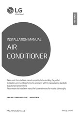 LG JRNU54GBRA4 Installation Manual