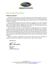 Grady-White Boats SAILFISH 282 Owner's Manual