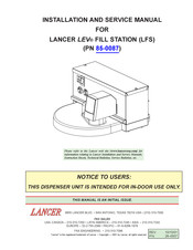 lancer LEV FILL STATION Installation And Service Manual