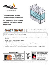Stellar Hearth RIGHT CORNER Installation And Operating Manual