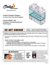 Stellar Hearth Products GALAXY BAY 4-BY-3-GL Installation And Operating Manual