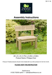 Zest 4 Leisure Philippa Chair Assembly Instructions