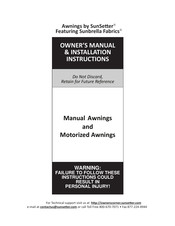 Sunsetter Motorized Series Owner's Manual & Installation Instructions