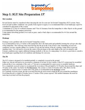 In-Ground Trampolines IGT Site Preparation 15' Manual