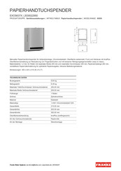 Franke 2030022951 Installation And Operating Instructions Manual