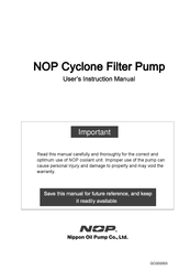 Nippon Oil Pump Cyclone Filter Pump User Instruction Manual