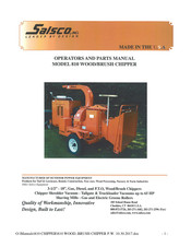 Salsco 810 Operator And Parts Manual