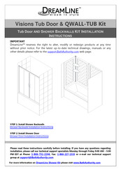 Dreamline Visions Installation Instructions Manual