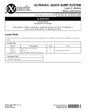 Exmark ULTRAVAC QUICK DUMP SYSTEM Setup Instructions