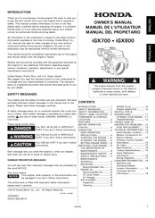 Honda iGX800 Owner's Manual