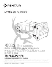 Pentair Myers MA-40L Installation And Service Manual