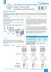 Nuaire XS Series Installation And Maintenance Manual