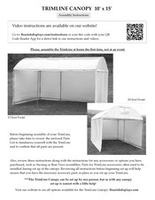 Flourish TRIMLINE CANOPY 10' x 15' Instructions For Assembly