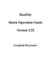 CORNFIELD ELECTRONICS DuoPoloy Quick Operation Manual
