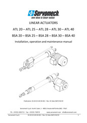 Servomech ATL 20 Installation, Operation And Maintenance Manual
