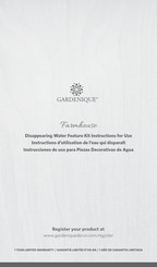 GARDENIQUE Farmhouse Disappearing Water Feature Kit Instructions For Use Manual