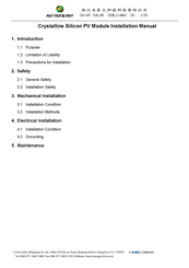 Astronergy CHSM72M(DG)/F-B Installation Manual