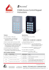 ANXELL E-Access E3AK6 Instructions Manual